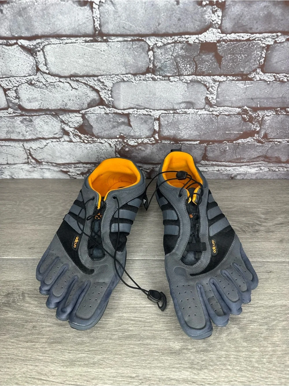 Adidas Adipure Barefoot Gray Synthetic Orange Drawstring Shoes Men’s 10M US/44EU